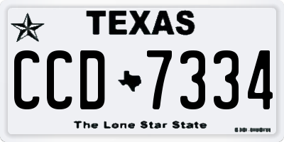 TX license plate CCD7334