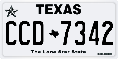 TX license plate CCD7342