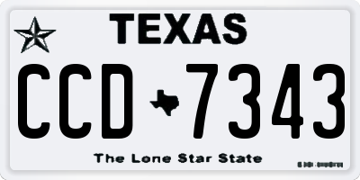 TX license plate CCD7343