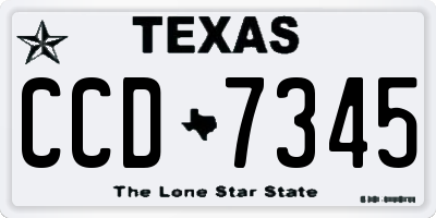 TX license plate CCD7345