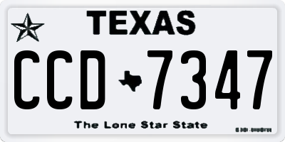 TX license plate CCD7347