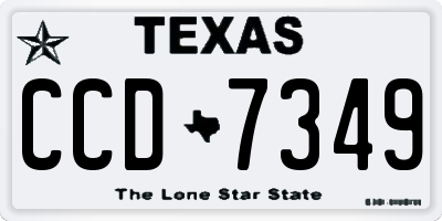 TX license plate CCD7349