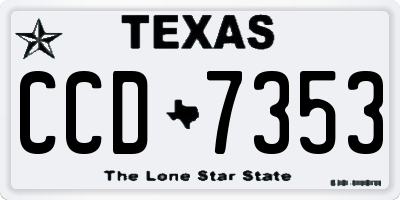 TX license plate CCD7353