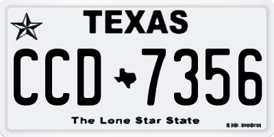 TX license plate CCD7356