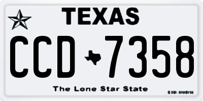 TX license plate CCD7358