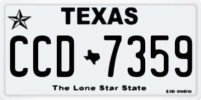 TX license plate CCD7359