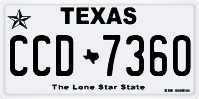 TX license plate CCD7360