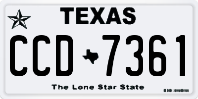 TX license plate CCD7361