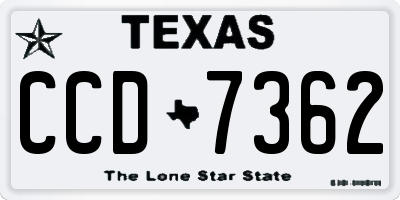 TX license plate CCD7362