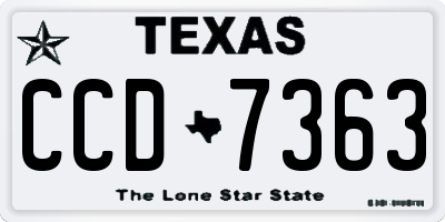 TX license plate CCD7363