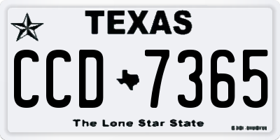 TX license plate CCD7365