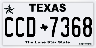 TX license plate CCD7368