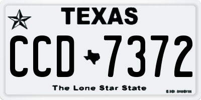 TX license plate CCD7372