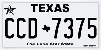 TX license plate CCD7375