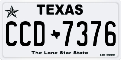 TX license plate CCD7376