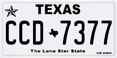 TX license plate CCD7377
