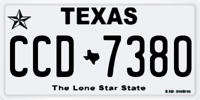 TX license plate CCD7380