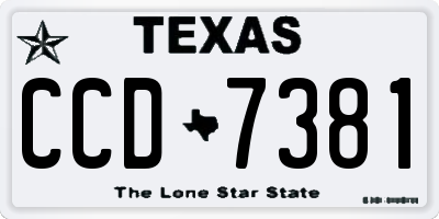 TX license plate CCD7381