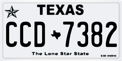 TX license plate CCD7382