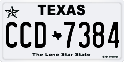 TX license plate CCD7384