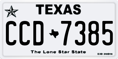 TX license plate CCD7385