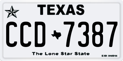TX license plate CCD7387