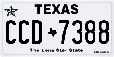 TX license plate CCD7388