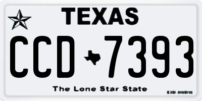 TX license plate CCD7393