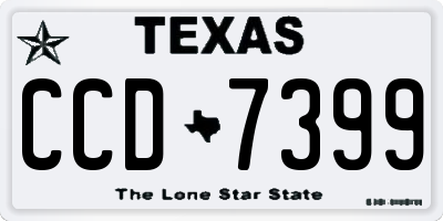 TX license plate CCD7399