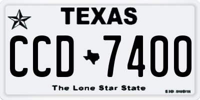 TX license plate CCD7400