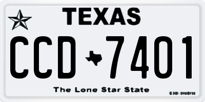 TX license plate CCD7401
