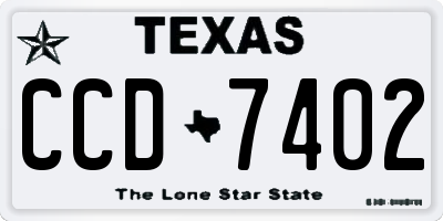 TX license plate CCD7402