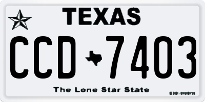 TX license plate CCD7403