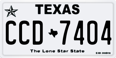 TX license plate CCD7404