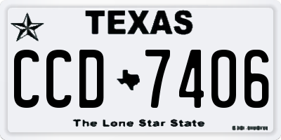 TX license plate CCD7406