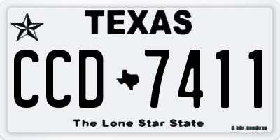 TX license plate CCD7411