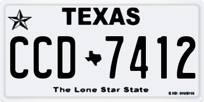 TX license plate CCD7412