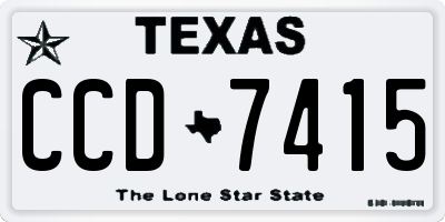 TX license plate CCD7415