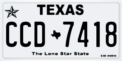 TX license plate CCD7418