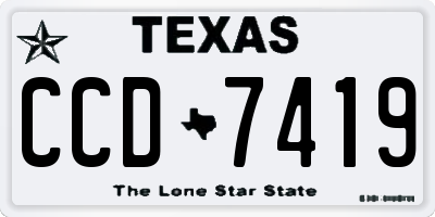TX license plate CCD7419