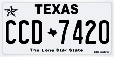TX license plate CCD7420