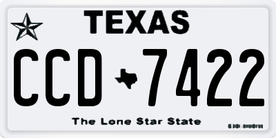 TX license plate CCD7422