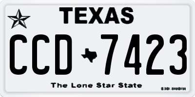TX license plate CCD7423