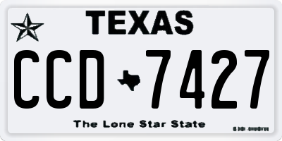 TX license plate CCD7427