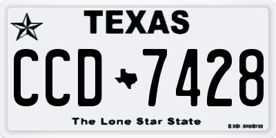 TX license plate CCD7428