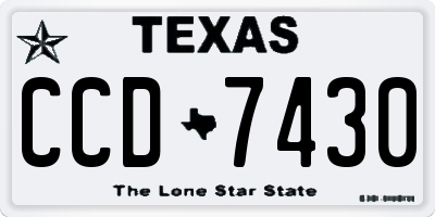 TX license plate CCD7430