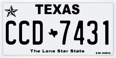 TX license plate CCD7431