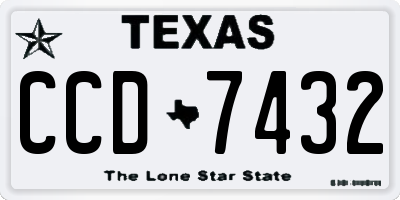 TX license plate CCD7432
