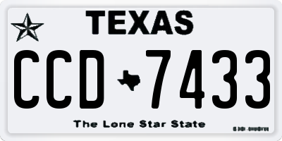 TX license plate CCD7433