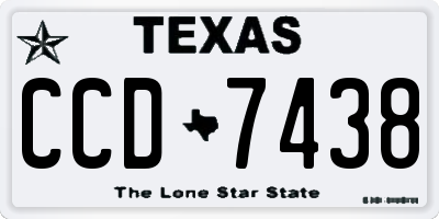 TX license plate CCD7438
